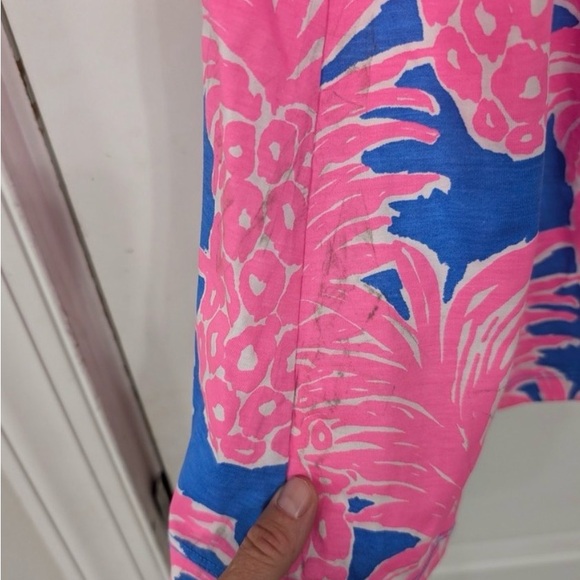 💙 🩷 Lilly Pulitzer “Blue Haven Little Flamenco" Pineapple Kristen Dress XL - Picture 6 of 6